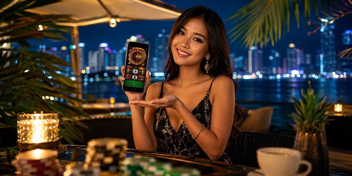 Penang user playing on a casino app responsibly on a smartphone